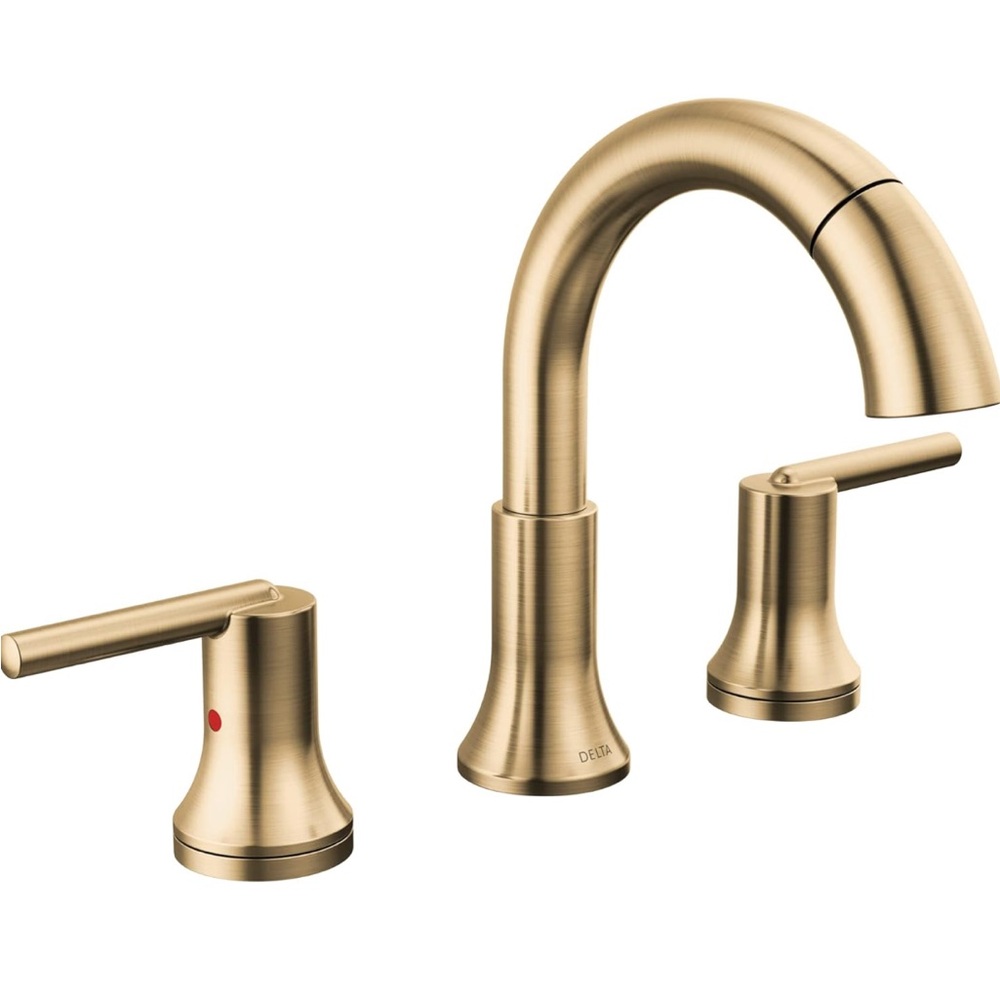 Delta Trinsic Pull Down Faucet with magnetic docking in Champagne bronze.